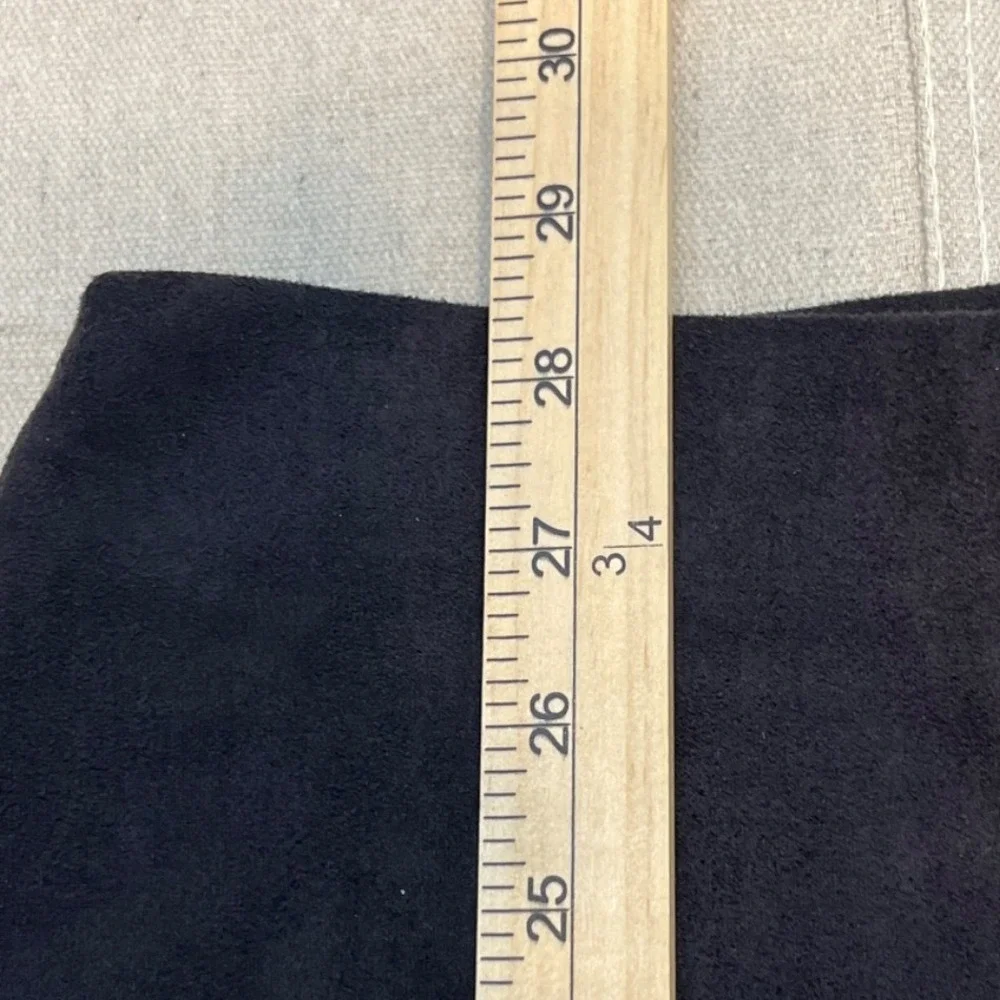 SOLITAIRE BY RAVI KHOSLA‎ Black Faux Suede Laser Cut Maxi Skirt Size S